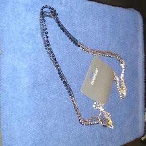 Silver and Black Layered Necklace